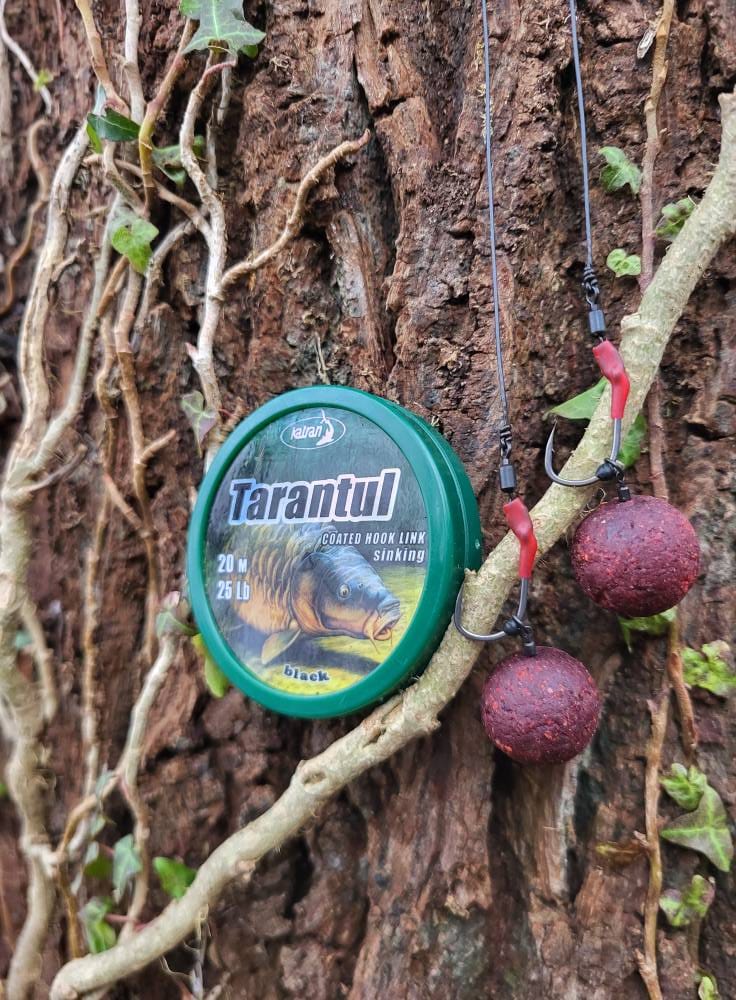 Coated Hooklink Tarantul 25lb black (20m)