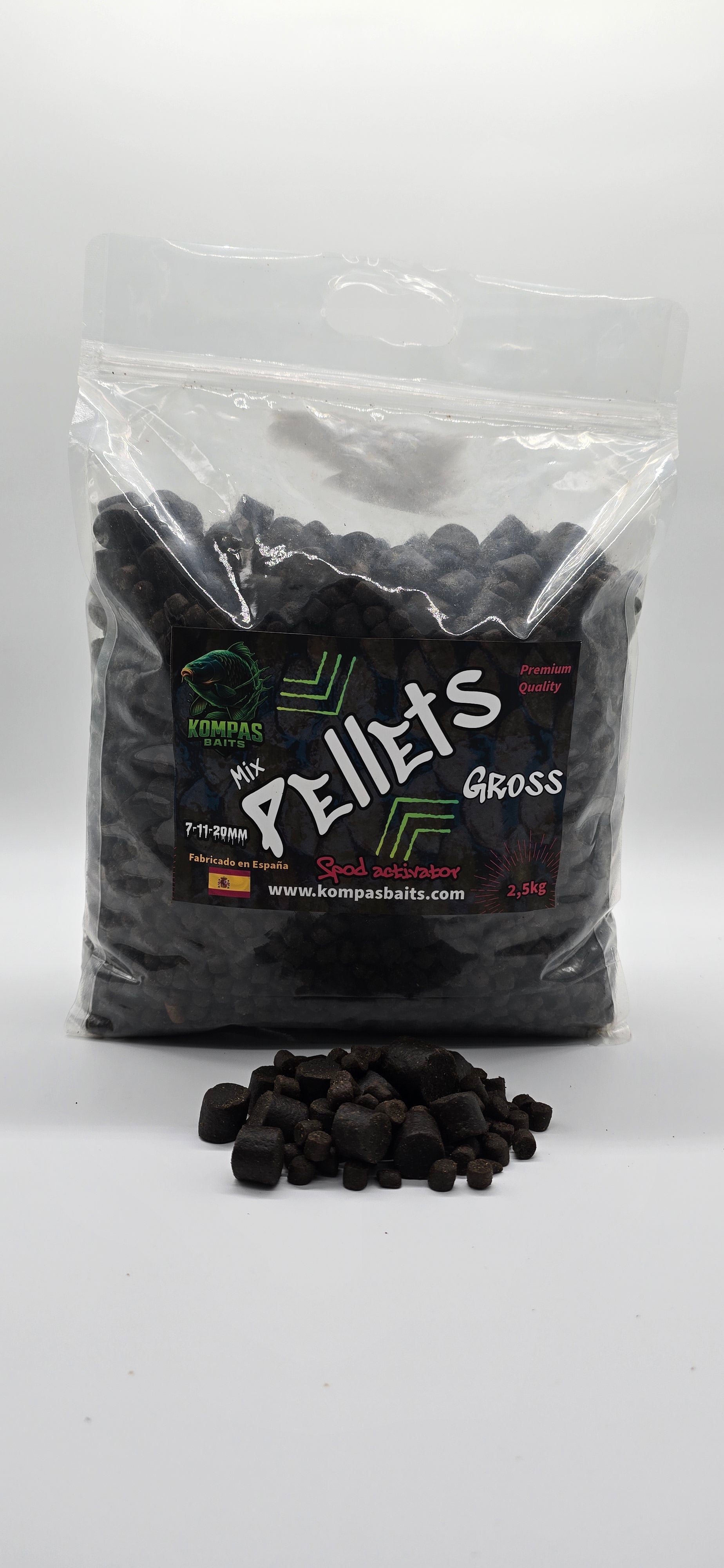 Mix Pellets Gross Kompas Baits – 7, 11 y 20 mm – Formato 2.5 kg