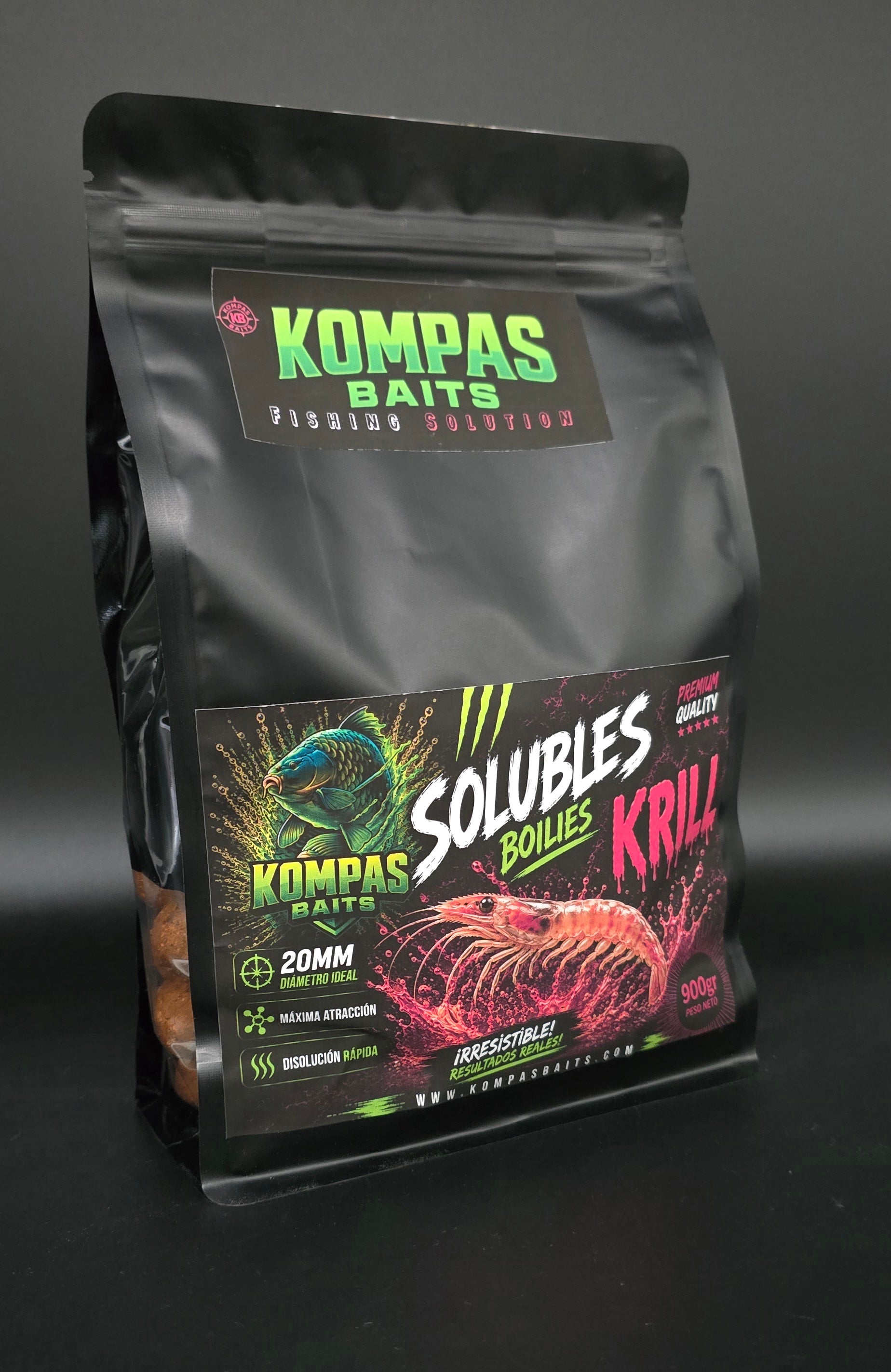 Boilies Solubles Kompas Baits 900 g – Atracción Instantánea y Máximo Rendimiento
