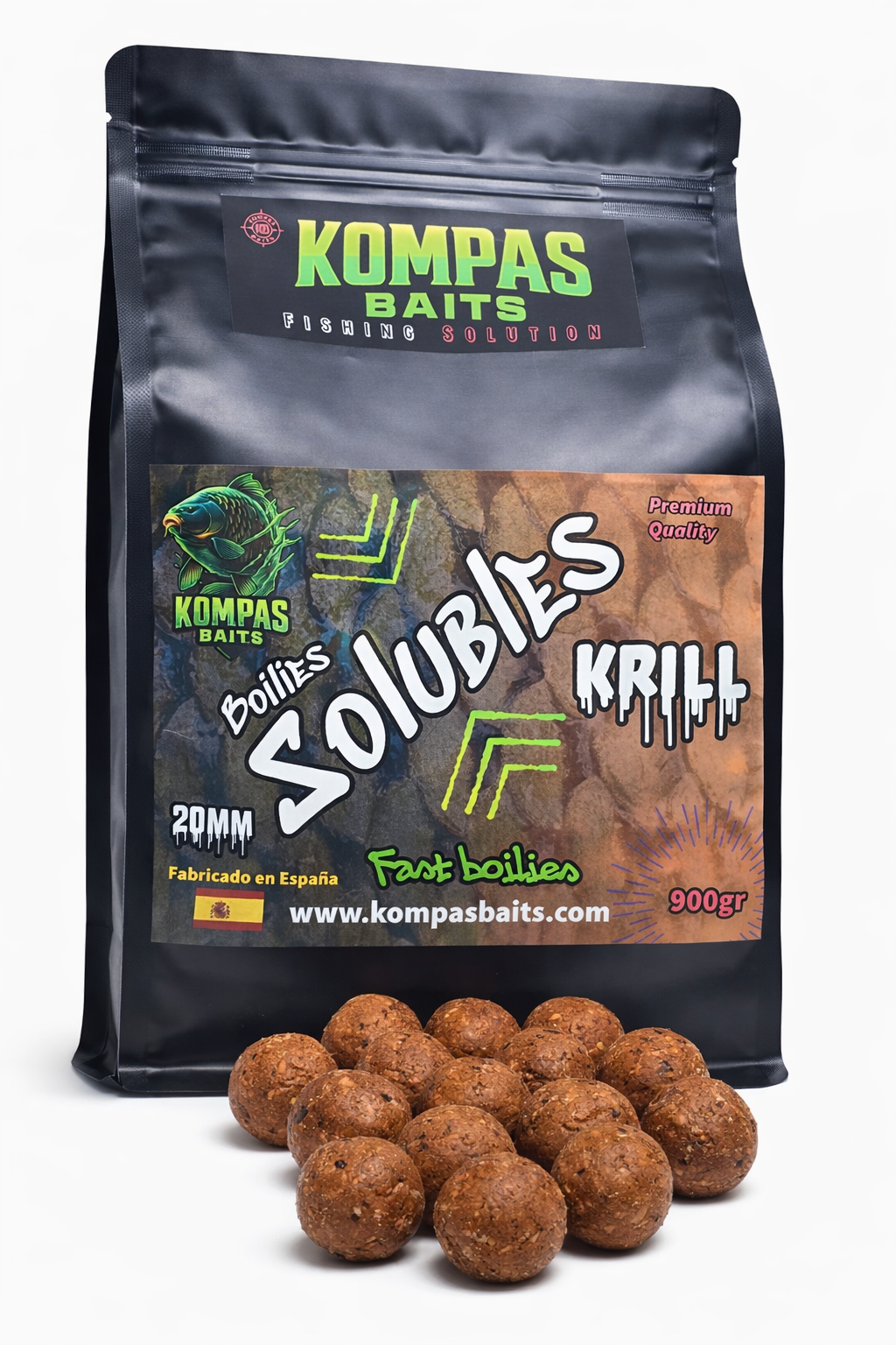 Boilies Solubles Kompas Baits 900 g – Atracción Instantánea y Máximo Rendimiento